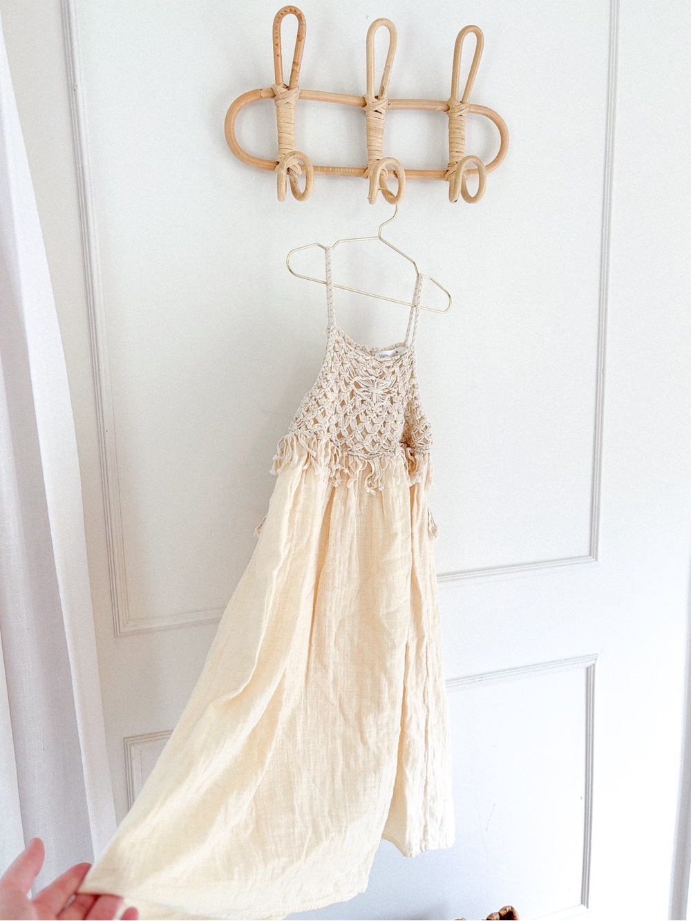Zara Cream Crochet Bodice Maxi Dress